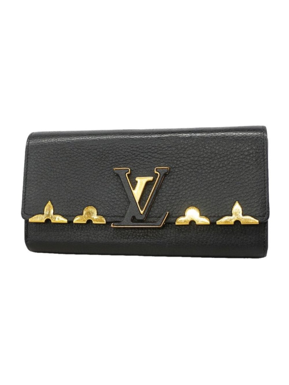 Louis Vuitton Wallet Taurillon Portefeuille Capucines Noir